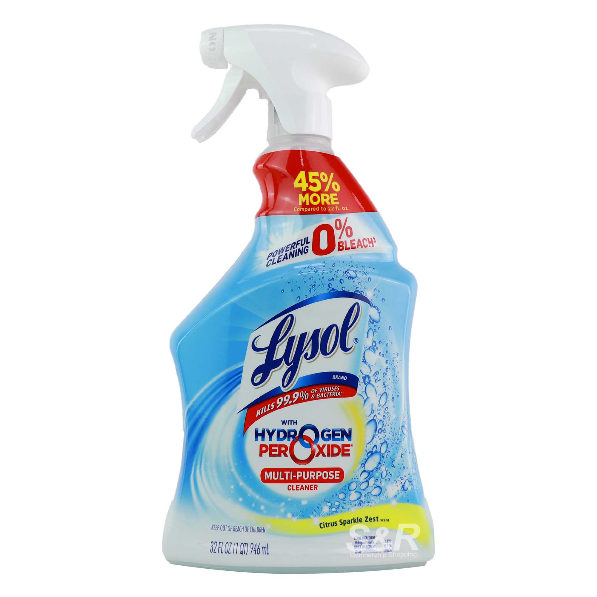 Lysol With Hydrogen Peroxide Citrus Sparkle Zest MultiPurpose Cleaner 946mL MD2x1aGETV 